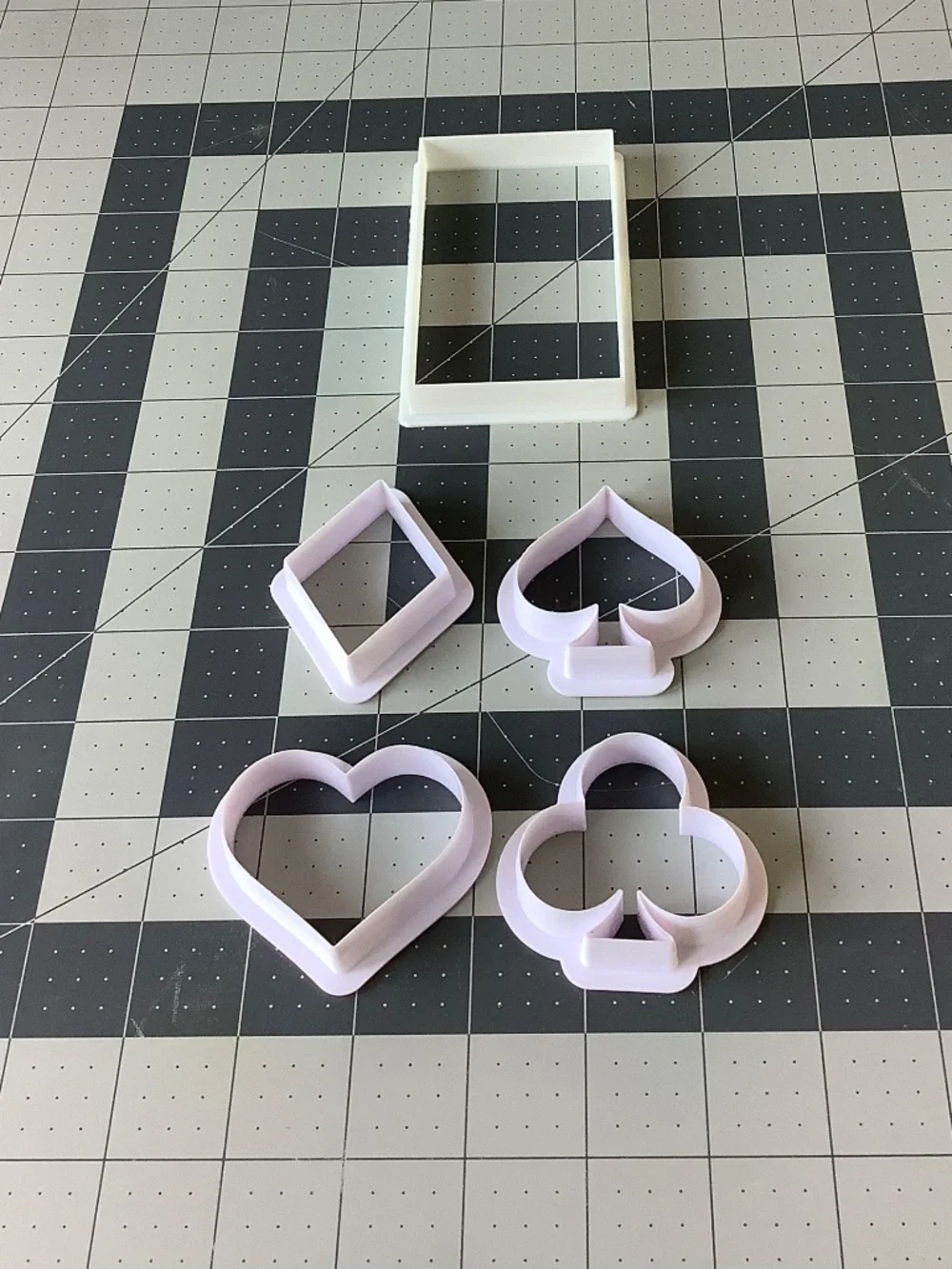 Poker Playing Card Cookie Cutter Set – Rectangle, Heart, Diamond, Club & Spade
